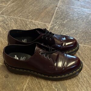 Dr. Martens Burgundy Leather Men's Shoes